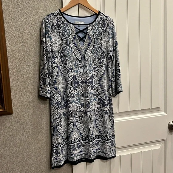 white christmas dresses Size 12 Sandra Darren Dress – Janet's Consignment Posh Consignors